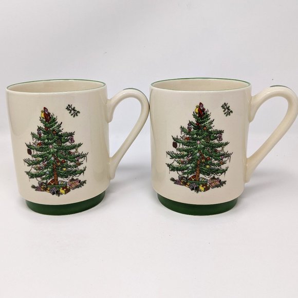 Spode Dining Spode Christmas Tree Coffee Mugs Stackable S3324a6 Set